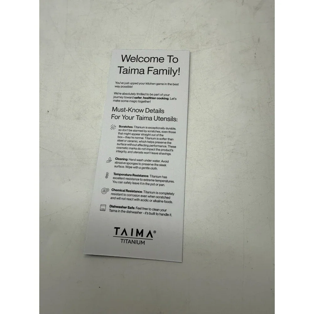 Taima 100% Pure Titanium Spatula Kitchen Utensil Lightweight, Antibacterial